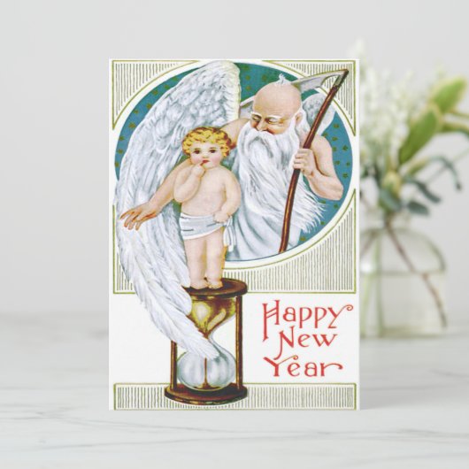 Neujahrsferien des Vaters Einladung (Stehend Vorderseite)