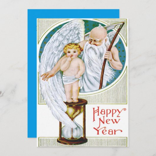 Neujahrsferien des Vaters Einladung (Vorne/Hinten)