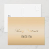 Neujahrsferien goldgelb und elegant postkarte (Vorne/Hinten)