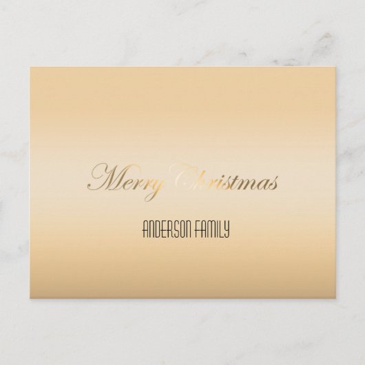 Neujahrsferien goldgelb und elegant postkarte (Vorderseite)