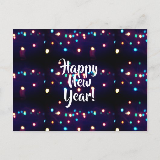 Neujahrsferien-Lichter weicher Fokus Postkarte (Vorderseite)