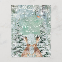 Neujahrsferien Winterrobinhaine Postkarte