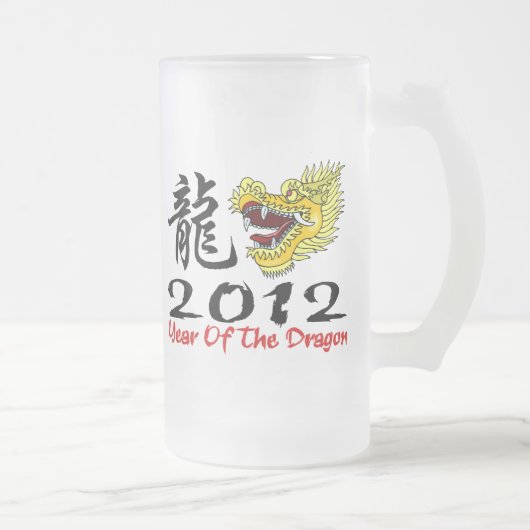 Neujahrsfest-Drache 2012 Mattglas Bierglas (Rechts)
