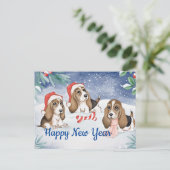 Neujahrsfest Feiertagspostkarte (Stehend Vorderseite)