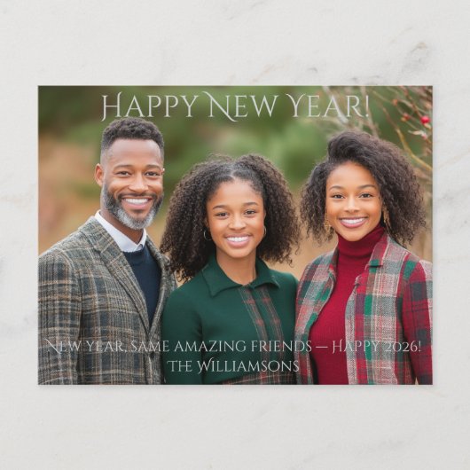 Neujahrsfest-Foto Postkarte (Vorderseite)