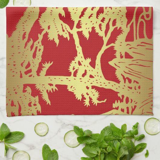 Neujahrsfest-Geschirrtuch #Tea Tuch (Gefaltet)