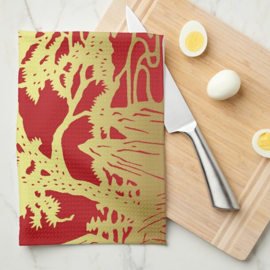 Neujahrsfest-Geschirrtuch #Tea Tuch (Viertel Falte)