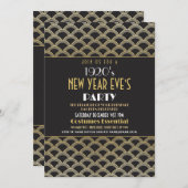 Neujahrsfest im Party Art Deco Gatsby der 1920er J Einladung (Vorne/Hinten)