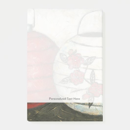 Neujahrsfest-Laternen mit Blumendruck Post-it Klebezettel (Vorderseite)