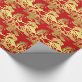 Neujahrsfest-Packpapier-goldenes Pferd Geschenkpapier (Ecke)