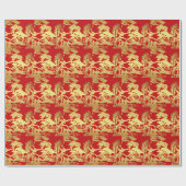 Neujahrsfest-Packpapier-goldenes Pferd Geschenkpapier (Flach)