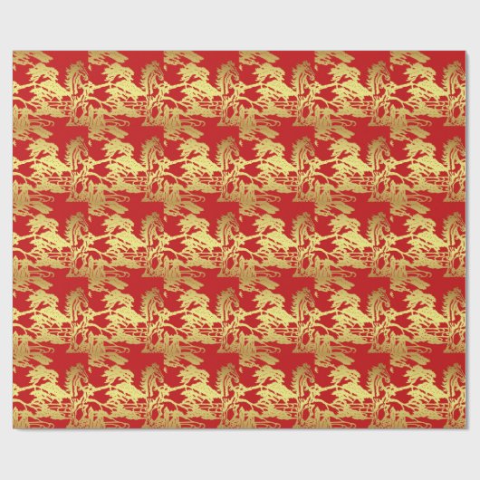 Neujahrsfest-Packpapier-goldenes Pferd Geschenkpapier (Flach)
