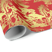 Neujahrsfest-Packpapier-goldenes Pferd Geschenkpapier (Rolleneckpunkt)