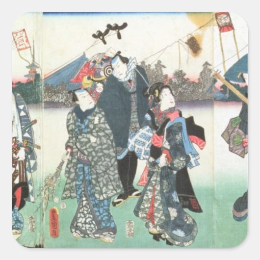 Neujahrsfest, Quadratischer Aufkleber (Vorderseite)