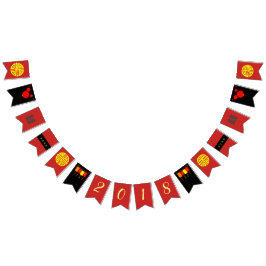 Neujahrsfest-rotes Schwarzes und Goldfahnen-Flagge Wimpelkette