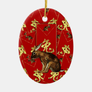 Neujahrsfest-Verzierung - Jahr des Kaninchens/der Keramik Ornament
