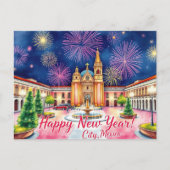 Neujahrsfeuer in Mexiko-Stadt Postkarte (Vorderseite)