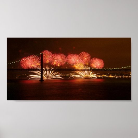 Neujahrsfeuerwerk Lissabon Poster (Vorne)