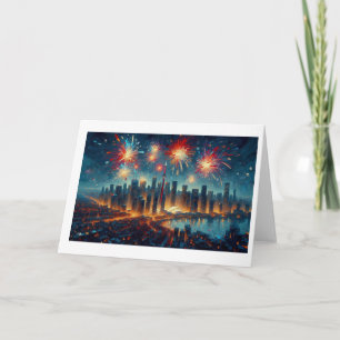 Neujahrsfeuerwerk über der Skyline von Toronto,  Karte