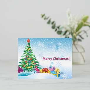 Neujahrsgeschenke vor dem Hintergrund eines blauen Folien Feiertagspostkarte