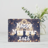 Neujahrsgruß 2026 feiertagskarte (Stehend Vorderseite)