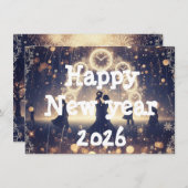 Neujahrsgruß 2026 feiertagskarte (Vorne/Hinten)