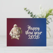 Neujahrsgruß stark  feiertagskarte (Stehend Vorderseite)