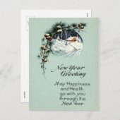 Neujahrsgrüße 1915 Vintag Feiertagspostkarte (Vorne/Hinten)