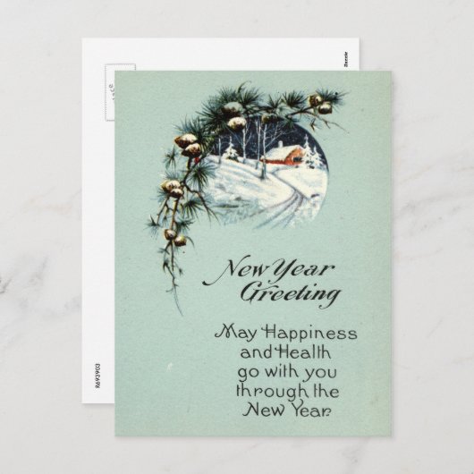 Neujahrsgrüße 1915 Vintag Feiertagspostkarte (Vorne/Hinten)