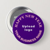 Neujahrsgrüße am Lila Runden Button (Vorne & Hinten)