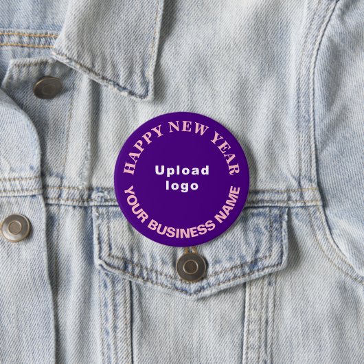 Neujahrsgrüße am Lila Runden Button (Beispiel)