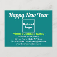 Neujahrsgrüße auf Aquamariner grüner Postkarte