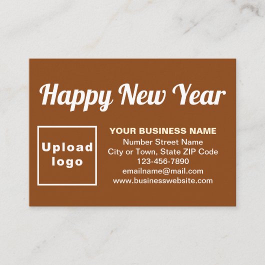 Neujahrsgrüße auf brauner Abschlusskarte Begleitkarte (Vorderseite)