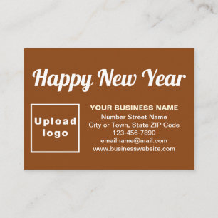 Neujahrsgrüße auf brauner Abschlusskarte Begleitkarte