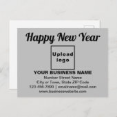 Neujahrsgrüße auf der grauen Postkarte (Vorne/Hinten)