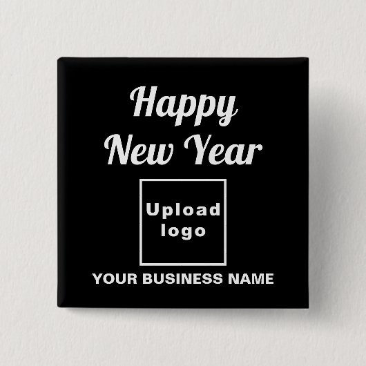 Neujahrsgrüße auf der Schaltfläche "Schwarzes Quad Button (Vorderseite)