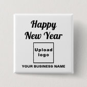 Neujahrsgrüße auf der Schaltfläche "Weißer Platz" Button (Vorderseite)