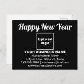 Neujahrsgrüße auf der schwarzen Postkarte (Vorne/Hinten)