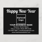 Neujahrsgrüße auf der schwarzen Postkarte (Vorderseite)