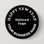 Neujahrsgrüße auf der schwarzen Schaltfläche Button (Vorderseite)