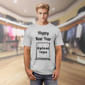 Neujahrsgrüße auf grauem T - Shirt