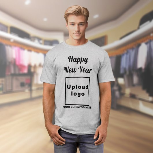 Neujahrsgrüße auf grauem T - Shirt