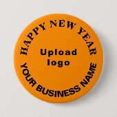 Neujahrsgrüße auf Orange Color Round Button (Vorderseite)