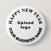 Neujahrsgrüße auf weißem Knopf Button (Vorderseite)