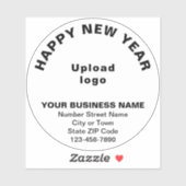 Neujahrsgrüße auf Weißer Runde Vinyl Aufkleber (Blatt)