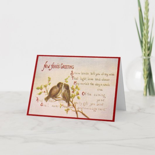 Neujahrsgrüße Feiertagskarte (Vorderseite)