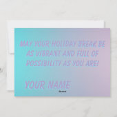 Neujahrsgrüße  feiertagskarte (Rückseite)