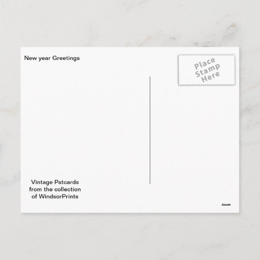 Neujahrsgrüße Feiertagspostkarte (Rückseite)