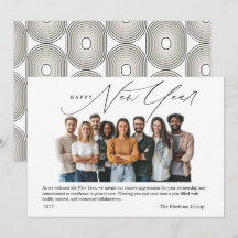 Neujahrsgrüße Foto mit Art Deco-Gruß