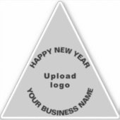 Neujahrsgrüße im grauen Dreieck Vinyl Aufkleber (Vorderseite)